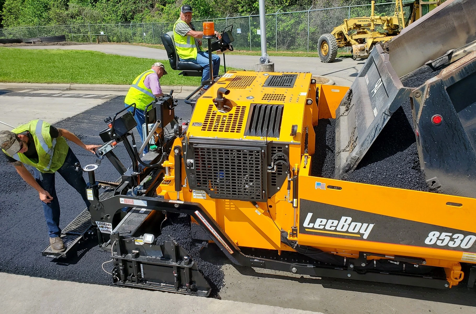 A machine doing asphalting process