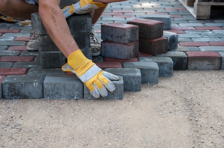 Brick pavers installation work